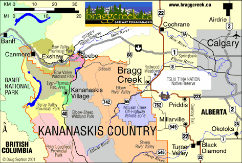 Bragg Creek Location Map